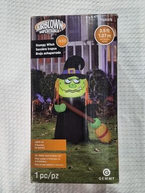 Airblown Inflatables Light Up Stumpy Witch 3.5 Feet Tall Halloween Decor